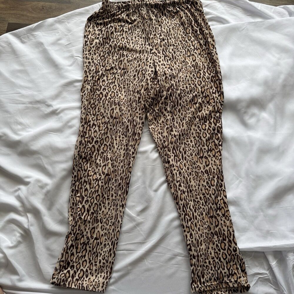 NINE WEST Cheetah print Pajamas  long-sleeve top with pants Loungewear - Picture 6 of 16
